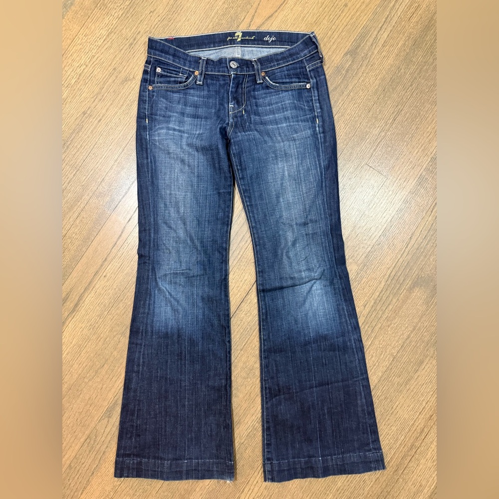 7 For All Mankind Women's Dark Blue Flared Jeans